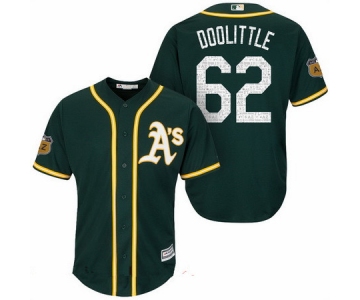 Men's Oakland Athletics #62 Sean Doolittle Green 2017 Spring Training Stitched MLB Majestic Cool Base Jersey