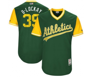 Men's Oakland Athletics Blake Treinen B-Lockay Majestic Green 2017 Players Weekend Authentic Jersey