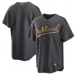 Men's Oakland Athletics Blank Charcoal 2022 All-Star Cool Base Stitched Baseball Jersey