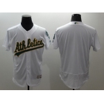 Men's Oakland Athletics Blank White Flex Base 2016 MLB Player Baseball Jersey