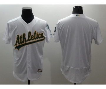 Men's Oakland Athletics Blank White Flex Base 2016 MLB Player Baseball Jersey