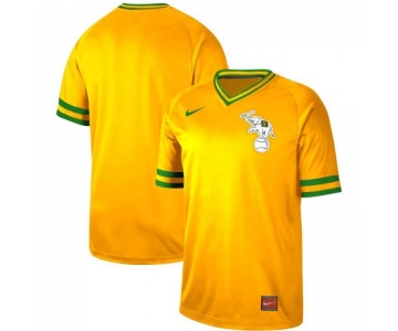 Men's Oakland Athletics Blank Yellow Throwback Jersey