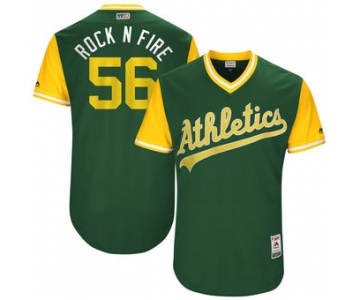 Men's Oakland Athletics Chris Smith Rock n Fire Majestic Green 2017 Players Weekend Authentic Jersey