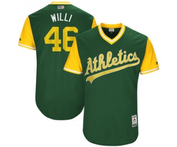 Men's Oakland Athletics Santiago Casilla Willi Majestic Green 2017 Players Weekend Authentic Jersey