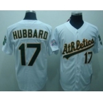 Oakland Athletics #17 Glenn Hubbard White Throwback Jersey