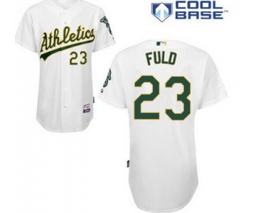 Oakland Athletics #23 Sam Fuld White Jersey