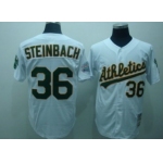 Oakland Athletics #36 Terry Steinbach White Throwback Jersey