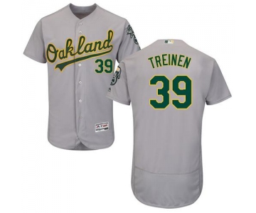 Oakland Athletics #39 Blake Treinen Grey Flexbase Authentic Collection Stitched Baseball Jersey