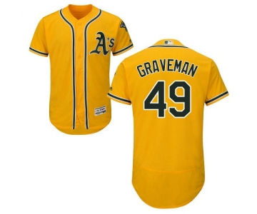 Oakland Athletics 49 Kendall Graveman Gold Flexbase Authentic Collection Stitched Baseball Jersey