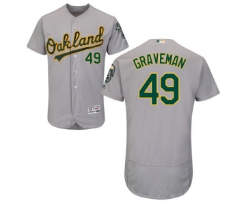 Oakland Athletics 49 Kendall Graveman Grey Flexbase Authentic Collection Stitched Baseball Jersey