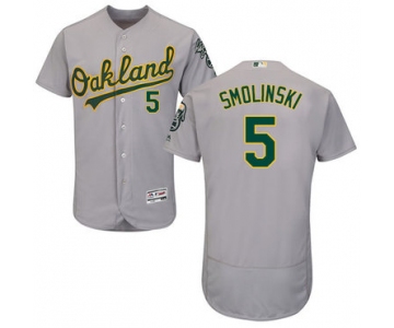 Oakland Athletics #5 Jake Smolinski Grey Flexbase Authentic Collection Stitched Baseball Jersey