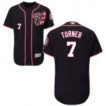 Men's Washington Nationals #7 Trea Turner Majestic Navy Blue Flex Base Authentic Collection Baseball Jersey