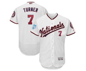 Men's Washington Nationals 7 Trea Turner Majestic White 2019 Spring Training Flex Base Player Jersey