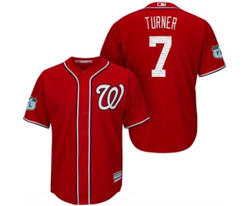 Men's Washington Nationals #7 Trea Turner Red 2017 Spring Training Stitched MLB Majestic Cool Base Jersey