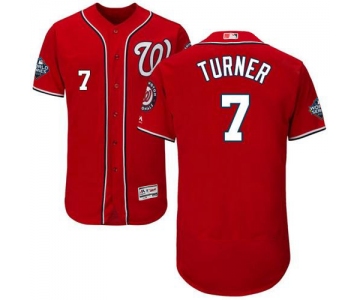 Men's Washington Nationals #7 Trea Turner Red 2019 World Series Bound Flexbase Authentic Collection Stitched MLB Jersey