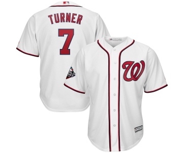 Men's Washington Nationals #7 Trea Turner White 2019 World Series Bound Cool Base Stitched MLB Jersey