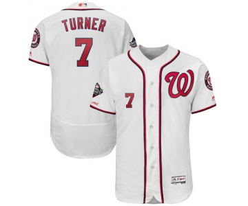 Men's Washington Nationals #7 Trea Turner White 2019 World Series Bound Flexbase Authentic Collection Stitched MLB Jersey