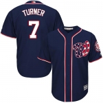 Nationals #7 Trea Turner Navy Blue Cool Base Stitched Youth Baseball Jersey