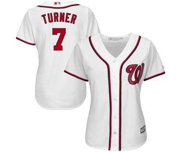 Women's Washington Nationals #7 Trea Turner Majestic White Cool Base Player Jersey