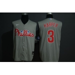 Men's Philadelphia Phillies #3 Bryce Harper Gray 2020 Cool and Refreshing Sleeveless Fan Stitched MLB Nike Jersey