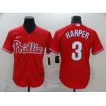 Men's Philadelphia Phillies #3 Bryce Harper Red Stitched MLB Cool Base Nike Jersey