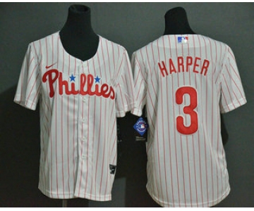 Youth Philadelphia Phillies #3 Bryce Harper White Stitched MLB Cool Base Nike Jersey