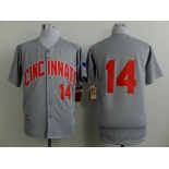 Cincinnati Reds #14 Pete Rose 1969 Gray Wool Button Throwback Jersey