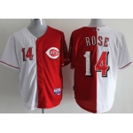 Cincinnati Reds #14 Pete Rose White/Red Two Tone Jersey