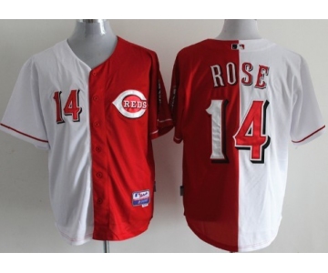Cincinnati Reds #14 Pete Rose White/Red Two Tone Jersey