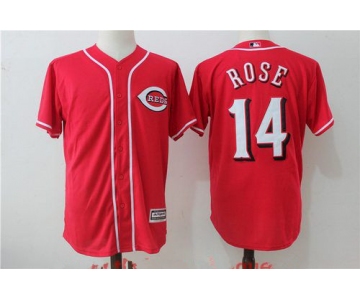 Men's Cincinnati Reds #14 Pete Rose Retired Red Stitched MLB Majestic Cool Base Jersey