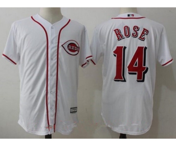 Men's Cincinnati Reds #14 Pete Rose Retired White Cool Base Stitched MLB Jersey