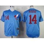 Men's Montreal Expos #14 Pete Rose 1982 Royal Blue Majestic Cool Base Cooperstown Collection Player Jersey