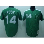 Men's Philadelphia Phillies #14 Pete Rose 1976 Green Mitchell & Ness Throwback Jersey