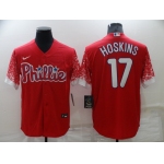 Men's Philadelphia Phillies #17 Rhys Hoskins White Nike Drift Fashion Cool Base Jersey