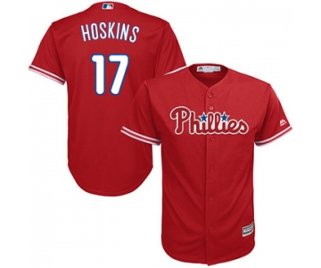 Philadelphia Phillies #17 Rhys Hoskins Red New Cool Base Stitched MLB Jersey