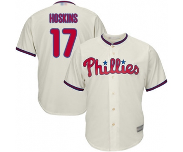 Phillies #17 Rhys Hoskins Cream Cool Base Stitched Youth Baseball Jersey