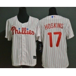 Youth Philadelphia Phillies #17 Rhys Hoskins White Stitched MLB Cool Base Nike Jersey