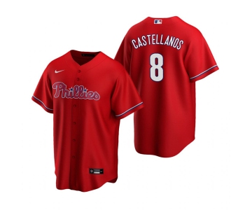 Men's Philadelphia Phillies #8 Nick Castellanos Red Cool Base Stitched Jersey