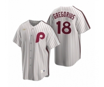 Mens Nike Philadelphia Phillies 18 Didi Gregorius White Cooperstown Collection Home Stitched Baseball Jersey