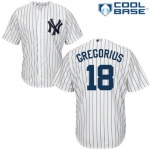 New York Yankees #18 Didi Gregorius White Strip New Cool Base Stitched MLB Jersey