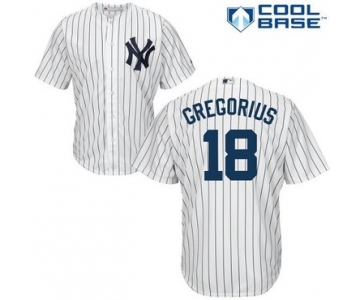 New York Yankees #18 Didi Gregorius White Strip New Cool Base Stitched MLB Jersey