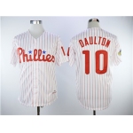 Men's Philadelphia Phillies #10 Darren Daulton White(Red Strip) New Cool Base Stitched MLB Jersey