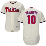 Men's Philadelphia Phillies #10 J. T. Realmuto Cream Flexbase Authentic Collection Stitched Baseball Jersey