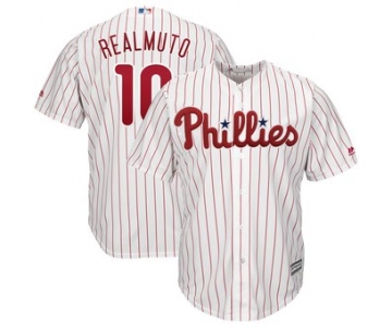 Men's Philadelphia Phillies #10 JT Realmuto White Home Cool Base Jersey