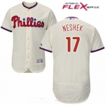 Men's Philadelphia Phillies #17 Pat Neshek Cream Alternate Stitched MLB Majestic Flex Base Jersey