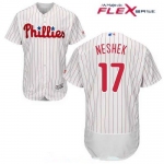 Men's Philadelphia Phillies #17 Pat Neshek White Home Stitched MLB Majestic Flex Base Jersey