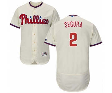 Men's Philadelphia Phillies #2 Jean Segura Cream Flex Base Alternate Collection Jersey