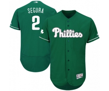 Men's Philadelphia Phillies #2 Jean Segura Green Flex Base Celtic Collection Jersey
