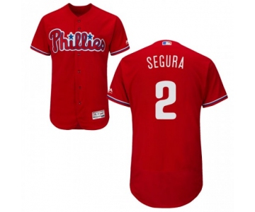Men's Philadelphia Phillies #2 Jean Segura Scarlet Flex Base Jersey
