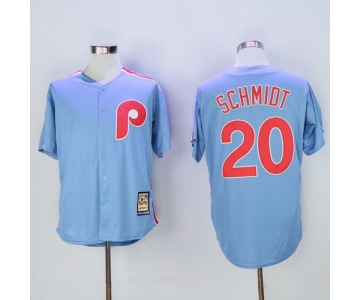 Men's Philadelphia Phillies #20 Mike Schmidt Light Blue Majestic Cool Base Cooperstown Collection Jersey